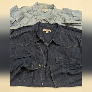 Frye & Co Men's Denim Western Shirts XL Lot Of 2